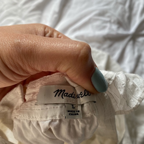 Madewell white and silver lined Dress Large - Picture 3 of 6